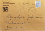 Suomi - Havunen postipysäkkileima - Vaasa 1.10.68 kuorella Suomi - Havunen postipysäkkileima - Vaasa 1.10.68 kuorella