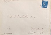 Suomi - Hietala postipysäkkileima kuorella Suomi - Hietala postipysäkkileima kuorella