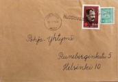 Suomi - Huosiovaara postipysäkkileima - Joensuu 26.1.71 kuorella Suomi - Huosiovaara postipysäkkileima - Joensuu 26.1.71 kuorella