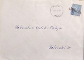 Suomi - Haunia postipysäkkileima - Pori 11.8.67 kuorella Suomi - Haunia postipysäkkileima - Pori 11.8.67 kuorella