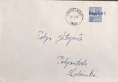 Suomi - Hiukka a postipysäkkileima - Längelmäki 20.3.65 kuorella Suomi - Hiukka a postipysäkkileima - Längelmäki 20.3.65 kuorella