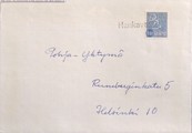 Suomi - Hankavaara postipysäkkileima kuorella Suomi - Hankavaara postipysäkkileima kuorella