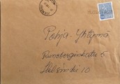 Suomi - Huosiovaara postipysäkkileima - Joensuu 27.1.69 kuorella Suomi - Huosiovaara postipysäkkileima - Joensuu 27.1.69 kuorella