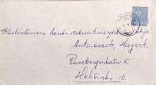 Suomi - Hangasoja postipysäkkileima - Haapavesi 4.8.70 kuorella Suomi - Hangasoja postipysäkkileima - Haapavesi 4.8.70 kuorella