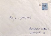 Suomi - Hömötti postipysäkkileima kuorella Suomi - Hömötti postipysäkkileima kuorella
