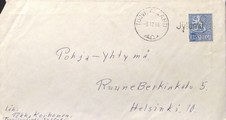 Suomi - Jylänki postipysäkkileima - Tuovilanlahti 3.12.66 kuorella Suomi - Jylänki postipysäkkileima - Tuovilanlahti 3.12.66 kuorella