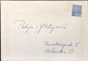 Suomi - Joutenniva postipysäkkileima kuorella Suomi - Joutenniva postipysäkkileima kuorella
