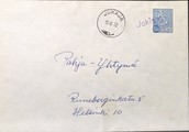 Suomi - Jokisalo postipysäkkileima - Jukaja 10.6.70 kuorella Suomi - Jokisalo postipysäkkileima - Jukaja 10.6.70 kuorella