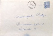 Suomi - Jokisalo postipysäkkileima - Jukaja 1.10.69 kuorella Suomi - Jokisalo postipysäkkileima - Jukaja 1.10.69 kuorella