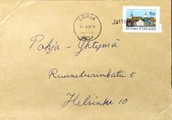 Suomi - Jättölä postipysäkkileima - Lohja 17.9.70 kuorella Suomi - Jättölä postipysäkkileima - Lohja 17.9.70 kuorella