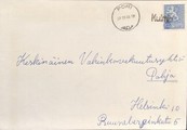 Suomi - Kulmia postipysäkkileima - Pori 22.10.66 kuorella Suomi - Kulmia postipysäkkileima - Pori 22.10.66 kuorella