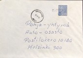 Suomi - Koliseva postipysäkkileima - Haukivuori 18.4.68 kuorella Suomi - Koliseva postipysäkkileima - Haukivuori 18.4.68 kuorella