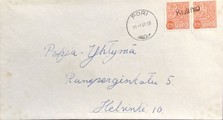 Suomi - Kulmia postipysäkkileima - Pori 17.1.68 kuorella Suomi - Kulmia postipysäkkileima - Pori 17.1.68 kuorella