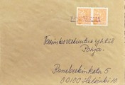 Suomi - Kinnas postipysäkkileima kuorella Suomi - Kinnas postipysäkkileima kuorella
