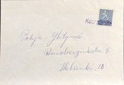 Suomi - Kuorsumaa postipysäkkileima kuorella Suomi - Kuorsumaa postipysäkkileima kuorella