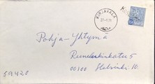 Suomi - Kesusmaa postipysäkkileima - Kirjavala 27.1.71 kuorella Suomi - Kesusmaa postipysäkkileima - Kirjavala 27.1.71 kuorella