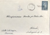 Suomi - Kesusmaa postipysäkkileima - Kirjavala 19.6.61 kuorella Suomi - Kesusmaa postipysäkkileima - Kirjavala 19.6.61 kuorella