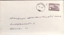 Suomi - Keyritty postipysäkkileima - Palonurmi 29.7.68 kuorella Suomi - Keyritty postipysäkkileima - Palonurmi 29.7.68 kuorella