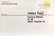Suomi - Koittankoski postipysäkkileima - Pori 2.3.79 kuorella Suomi - Koittankoski postipysäkkileima - Pori 2.3.79 kuorella