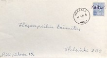 Suomi - Keituri postipysäkkileima - Herrala 17.4.67 kuorella Suomi - Keituri postipysäkkileima - Herrala 17.4.67 kuorella
