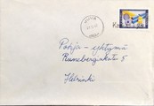 Suomi - Kankaankylä postipysäkkileima - Juva 23.12.67 kuorella Suomi - Kankaankylä postipysäkkileima - Juva 23.12.67 kuorella