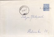 Suomi - Kallio-Aho postipysäkkileima - Hankasalmi as. 2.II.68 kuorella Suomi - Kallio-Aho postipysäkkileima - Hankasalmi as. 2.II.68 kuorella
