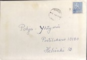 Suomi - Kerälä postipysäkkileima - Oulu 12.8.66 kuorella Suomi - Kerälä postipysäkkileima - Oulu 12.8.66 kuorella