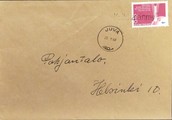 Suomi - Koikkalanmylly postipysäkkileima - Juva 25.1.68 kuorella Suomi - Koikkalanmylly postipysäkkileima - Juva 25.1.68 kuorella