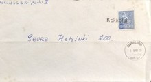 Suomi - Kokkolahti postipysäkkileima - Savonlinna 6.5.67 kuorella Suomi - Kokkolahti postipysäkkileima - Savonlinna 6.5.67 kuorella