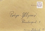 Suomi - Kankaanranta postipysäkkileima kuorella Suomi - Kankaanranta postipysäkkileima kuorella
