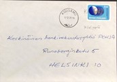 Suomi - Kiviperä postipysäkkileima - Kuusamo 5.12.70 kuorella Suomi - Kiviperä postipysäkkileima - Kuusamo 5.12.70 kuorella