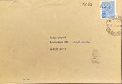 Suomi - Kola postipysäkkileima - Kokkola 17.10.70 kuorella Suomi - Kola postipysäkkileima - Kokkola 17.10.70 kuorella