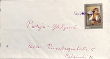 Suomi - Kivikangas postipysäkkileima kuorella Suomi - Kivikangas postipysäkkileima kuorella