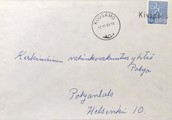 Suomi - Korteperä postipysäkkileima - Kuusamo 17.11.69 kuorella Suomi - Korteperä postipysäkkileima - Kuusamo 17.11.69 kuorella