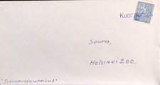 Suomi - Kuorsumaa postipysäkkileima kuorella Suomi - Kuorsumaa postipysäkkileima kuorella