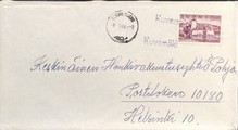 Suomi - Kuvemäki postipysäkkileima - Suonenjoki 8.9.66 kuorella Suomi - Kuvemäki postipysäkkileima - Suonenjoki 8.9.66 kuorella