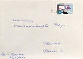 Suomi - Keskiposio postipysäkkileima kuorella Suomi - Keskiposio postipysäkkileima kuorella