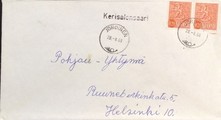 Suomi - Kerisalonsaari postipysäkkileima - Joroinen 28.8.68 kuorella Suomi - Kerisalonsaari postipysäkkileima - Joroinen 28.8.68 kuorella