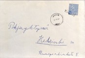 Suomi - Kiiskilä postipysäkkileima - Juva 22.11.67 kuorella Suomi - Kiiskilä postipysäkkileima - Juva 22.11.67 kuorella