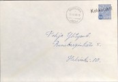 Suomi - Kokkolahti postipysäkkileima - Savonlinna 11.12.69 kuorella Suomi - Kokkolahti postipysäkkileima - Savonlinna 11.12.69 kuorella
