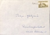 Suomi - Lamminaho postipysäkkileima kuorella Suomi - Lamminaho postipysäkkileima kuorella