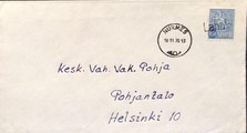 Suomi - Lahola postipysäkkileima - Nurmes 18.11.70 kuorella Suomi - Lahola postipysäkkileima - Nurmes 18.11.70 kuorella