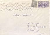 Suomi - Lahola postipysäkkileima - Kuopio 9.10.67 kuorella Suomi - Lahola postipysäkkileima - Kuopio 9.10.67 kuorella