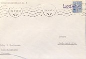 Suomi - Luostanlinna postipysäkkileima - Nurmes 26.4.67 kuorella Suomi - Luostanlinna postipysäkkileima - Nurmes 26.4.67 kuorella