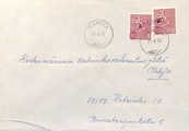 Suomi - Lahtinen postipysäkkileima - Karvia 21.8.72 kuorella Suomi - Lahtinen postipysäkkileima - Karvia 21.8.72 kuorella