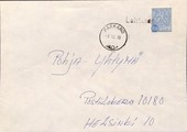 Suomi - Leiviskä postipysäkkileima - Oulu 25.3.71 kuorella Suomi - Leiviskä postipysäkkileima - Oulu 25.3.71 kuorella
