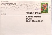 Suomi - Marjusaari postipysäkkileima - Kokkola 8.3.79 kuorella Suomi - Marjusaari postipysäkkileima - Kokkola 8.3.79 kuorella