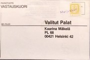 Suomi - Metsäsaari postipysäkkileima kuorella Suomi - Metsäsaari postipysäkkileima kuorella