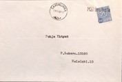 Suomi - Mäkimuhola postipysäkkileima - Savonlinna 19.11.69 kuorella Suomi - Mäkimuhola postipysäkkileima - Savonlinna 19.11.69 kuorella