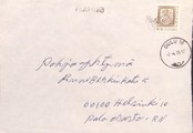 Suomi - Muukala postipysäkkileima - Oulu 2.4.75 kuorella Suomi - Muukala postipysäkkileima - Oulu 2.4.75 kuorella